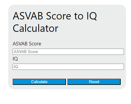 asvab score to IQ calculator