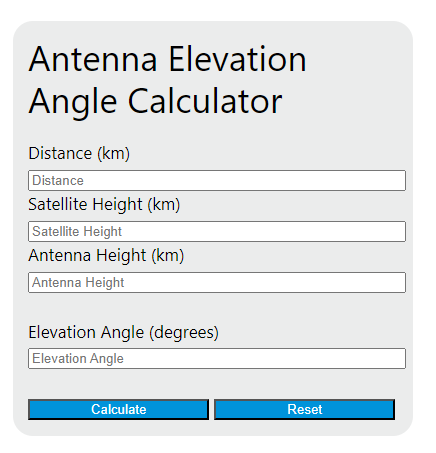 antenna elevation angle calculator