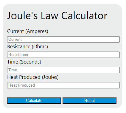 joule's law calculator