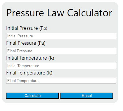 pressure law calculator