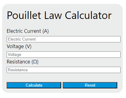 pouillet law calculator