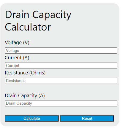 drain capacity calculator