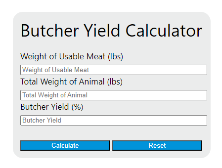 butcher yield calculator