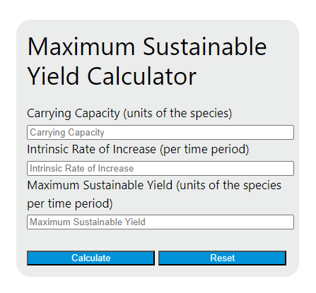 maximum sustainable yield calculator