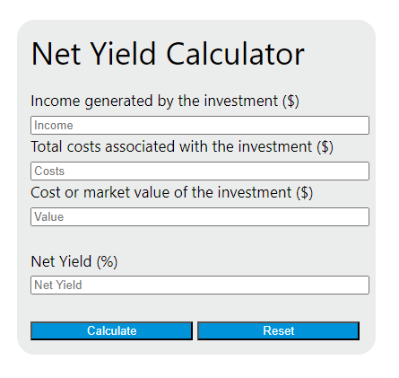 net yield calculator