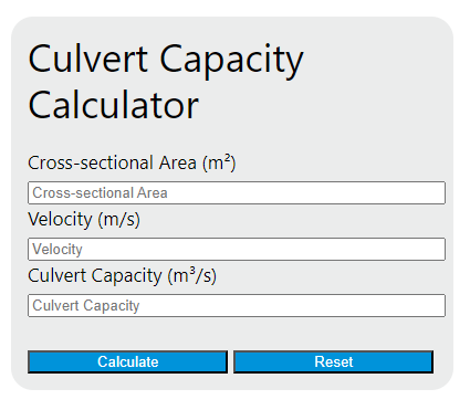 culvert capacity calculator