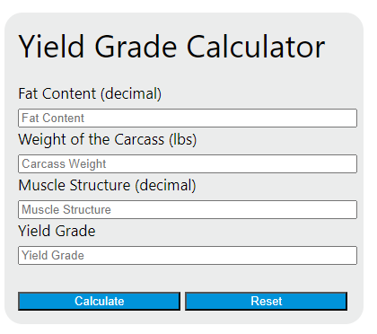 yield grade calculator