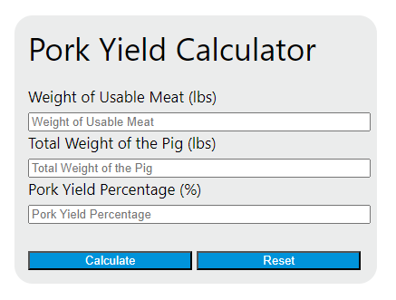 pork yield calculator