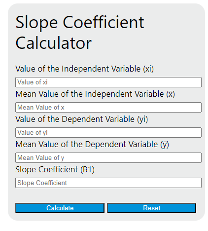 slope coefficient calculator