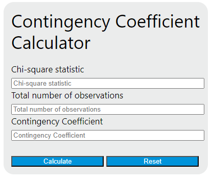 contingency coefficient calculator