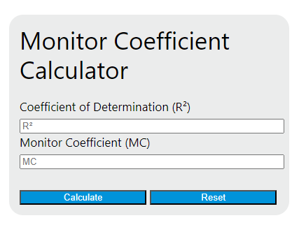 monitor coefficient calculator