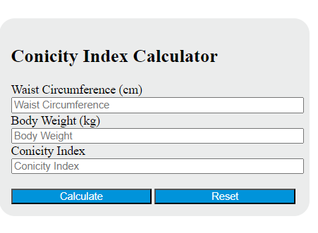 conicity index calculator