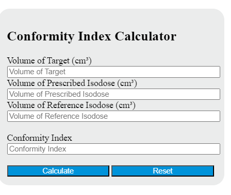 conformity index calculator