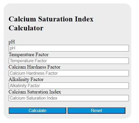 calcium saturation index calculator