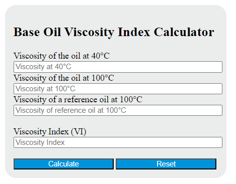 base oil viscosity index calculator