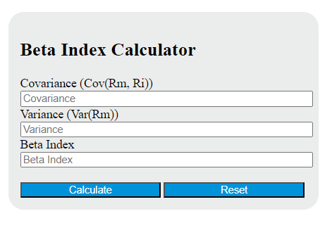 beta index calculator