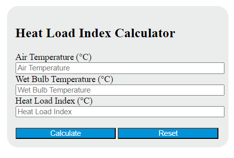 heat load index calculator