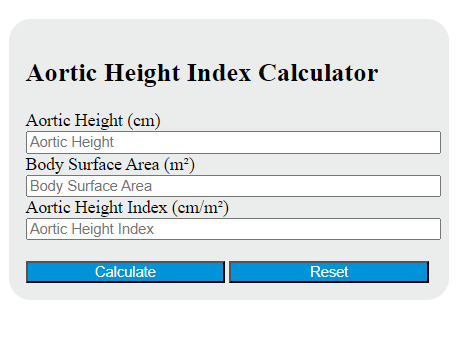 aortic height index calculator