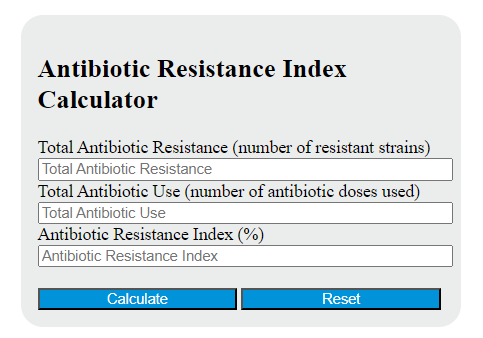 antibiotic resistance index calculator