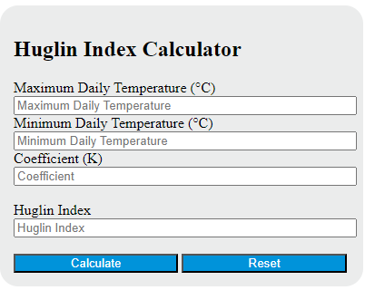 huglin index calculator