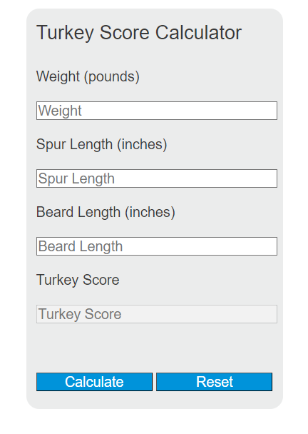 turkey score calculator