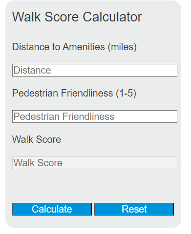 walk score calculator