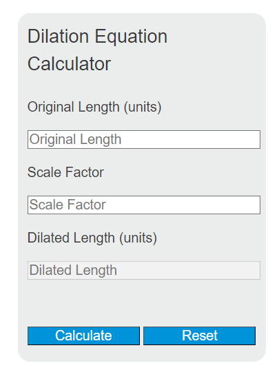 dilation equation calculator