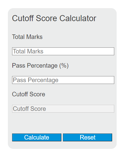 cutoff score calculator