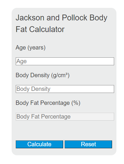 Body density calculator