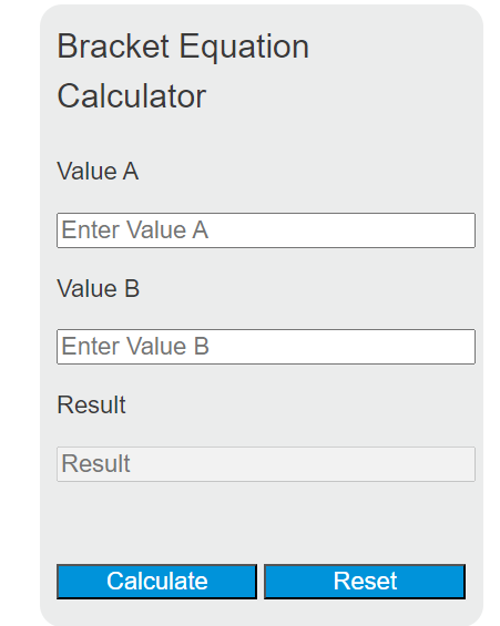bracket equation calculator
