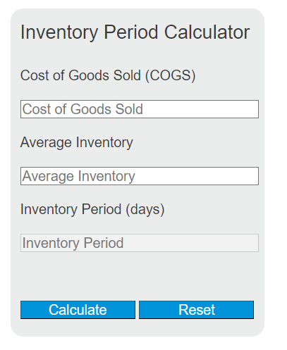 inventory period calculator