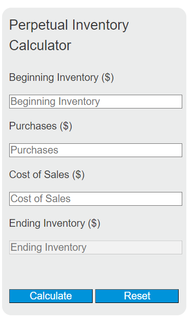 perpetual inventory calculator
