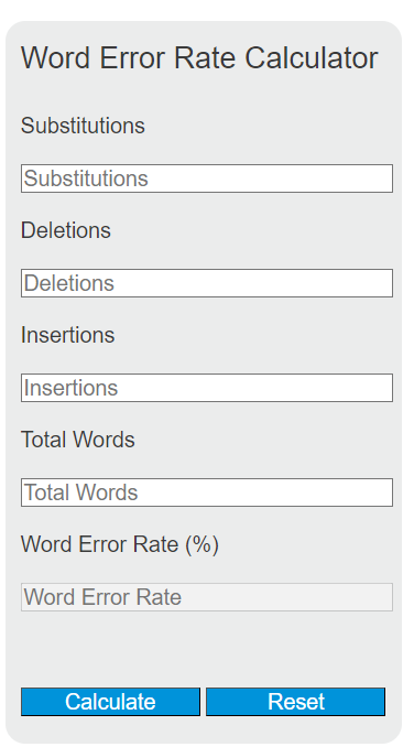 word error rate calculator