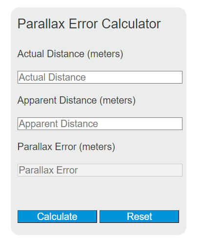 parallax error calculator