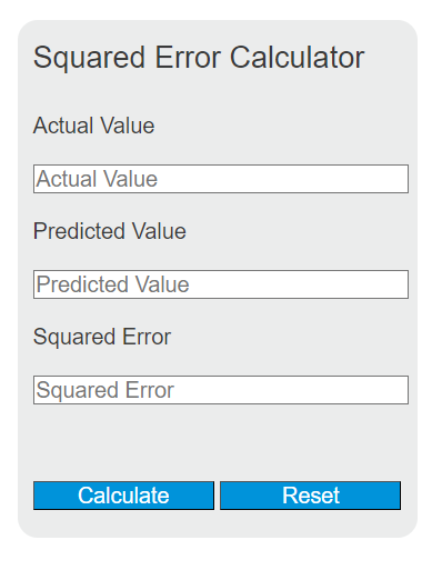 squared error calculator
