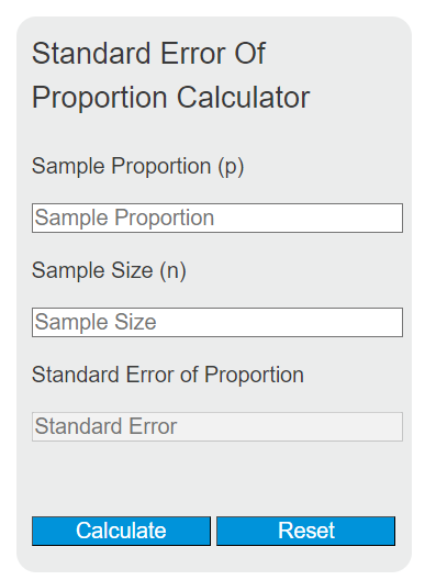 standard error of proportion calculator