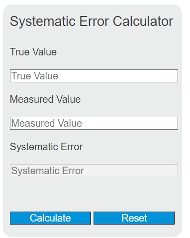 systematic error calculator