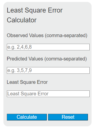 least square error calculator