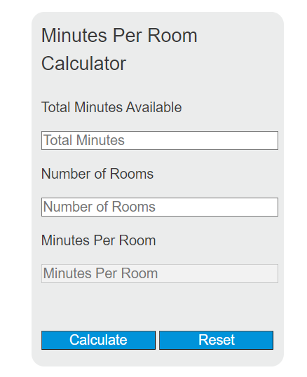 minutes per room calculator