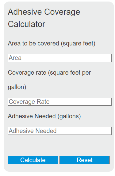 adhesive coverage calculator