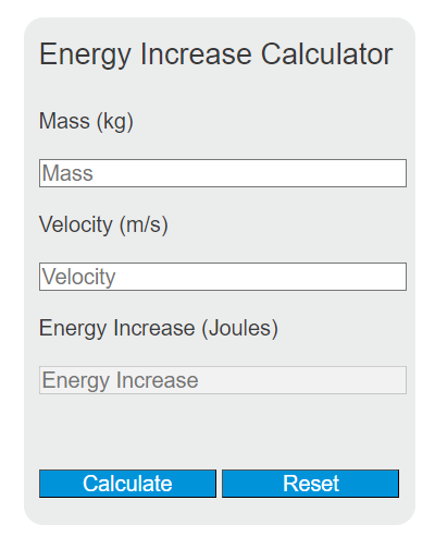 energy increase calculator