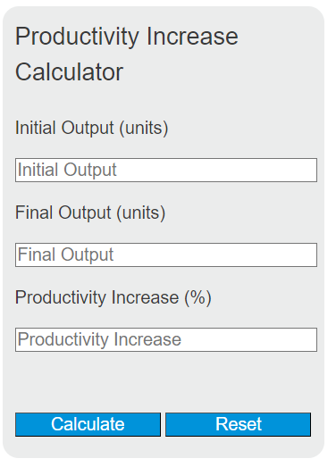 productivity increase calculator