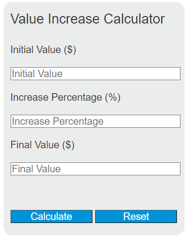 value increase calculator