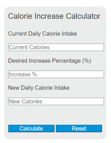 calorie increase calculator