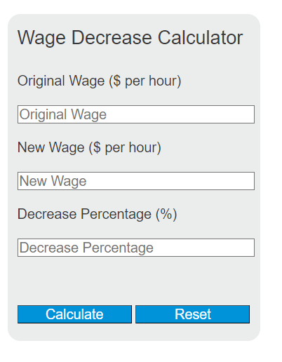 wage decrease calculator