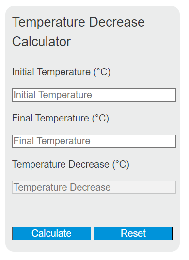 temperature decrease calculator