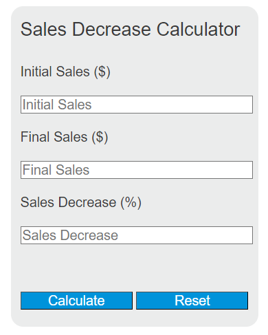 sales decrease calculator