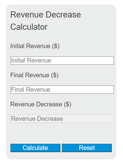 revenue decrease calculator