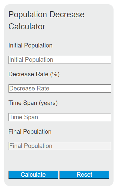 population decrease calculator
