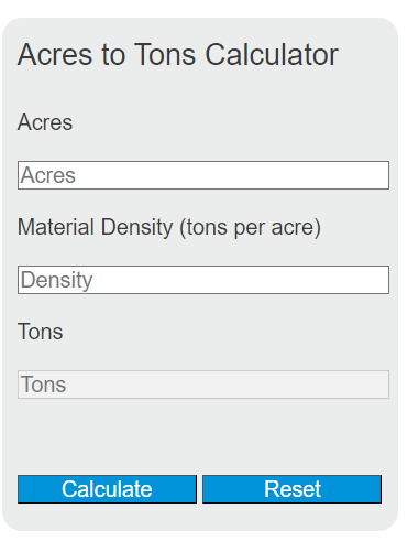 acres to tons calculator